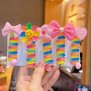 Korean Style Telephone Cord Hair Tie Kids Girl Ponytail Hair Rope Cute Fashion Girl Ponytail Braided Hair Ring Hair Accessories