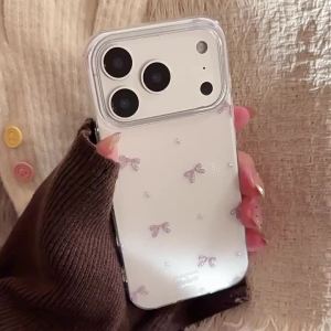 Potdemiel | Korean 3D Bowknot Glitter Phone Case For iPhone 17 Air 16 15 14 13 12 11 Pro Max XS XR X 7 8 Plus Shockproof Protective Cover