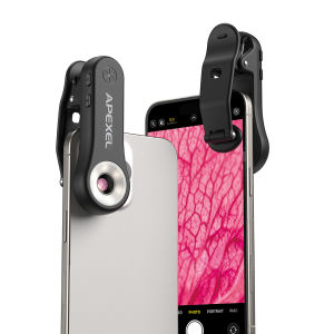 apexel | APEXEL HD 200X Microscope Jewelry Lens Micro Macro Zoom Nano Lenses with LED Light/Universal Clip for iPhone Xiaomi Smartphones