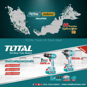 TOTAL Tools Cordless 20V series  2 in 1 COMBO set ( Limited edition) BL  96Nm Cordless Impact Drill Bl 850Nm Cordless Impact Wrench - TOSLI250586