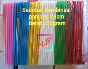 Sedotan Plastik Kombinasi Warna Warni Murah Panjang 26cm