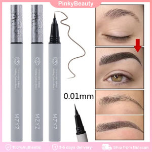 0.01MM Ultra Thin Head Liquid Eyebrow Pencil Waterproof Easy To Color Sweat-proof Eyebrow Pen Brown GrayLiquid Eyebrow Pencil with Fine and Soft Tip