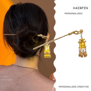 Vintage Hairpins Chinese Palace Lantern Hair Stick Women Metal Glaze Hair Fork Hair Chopsticks Woman Girls Jewelry Accessories