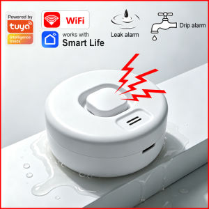 Tuya WiFi Water Leak Detector Smart Life App Flood Sensor High Decibel Alarm Kitchen Bathroom Overflow Leakage Remote Alert
