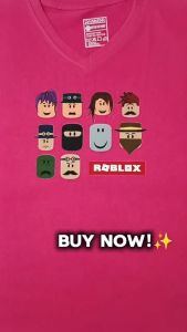 V-Neck T-shirt for Women Gamer Roblox Look New Style OOTD Casual Style | HA24513