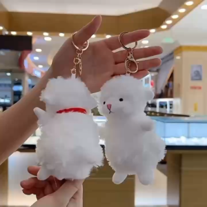 PDพวงกุญแจตุ๊กตาแกะนุ่มนิ่ม พร้อมหมวกสุดคิ้วท์ พกพาสะดวก