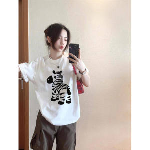 PAZHAOLANG | Plus Size American Street Zebra Print T-Shirts