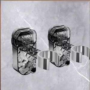 Bathroom Suction Cup Hair Dryer Holder No Drilling Needed PVC Material Universal Home Use Hairdryer Storage Rack Organizer