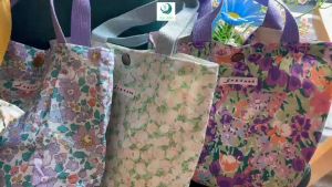 Túi xách tay thời trang nữ in hoa- Túi Tote canvas 2 lớp họa tiết in hoa phong cách Hàn Quốc
