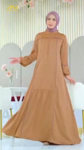 Gamis Terbaru Mewah Elegan Baju Wanita Kekinian Dress Silk Crinkle Pesta Daily Busui Friendly Hawa Series by ZNR Muslimah