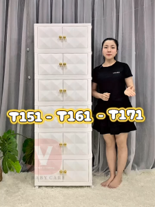 Tủ Nhựa Nhiều Tầng Cửa Trắng Dung Tích Lớn Có Thể Tháo Rời Linh Hoạt
