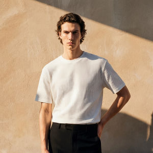 Jack Jones | Casual Spring Summer Loose Ribbed Crew Neck T-shirt