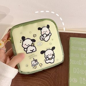 Portable Cute Cartoon KT Ruby Sanitary Pad Storage Bag Small Size Canvas Period Trash Bag Discreet Toilet Tissue Holder