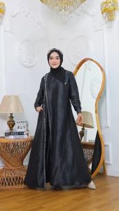 Mula Store - Gamis Armany Jaguard Mewah Khusu Hitam Ready Ukuran M L XL