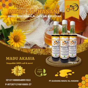 Madu Khataman Al-Quran & Ruqyah Madu Al-Hasani Asli & Murni Akasia 450 Gram - Honey - Sirup