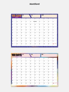 Montilord | Examination Preparation and Weight Loss 100-Day Plan Foldable Wall Chart