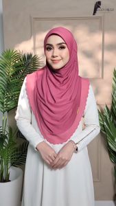 Tudung Sarung AAMANI Cotton Ribbed Awing Scuba Piping Chiffon Free Size Instant Shawl AAMANI
