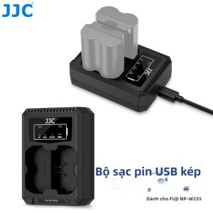 Bộ Sạc Pin Kép USB-C JJC NP-W235 Dành Cho Máy Ảnh Fujifilm X-T5 X-T4 X-S20 X-H2S X-H2 GFX100RF GFX100S GFX50S - Phụ Kiện Bộ Dụng Cụ Studio Ảnh