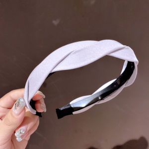 Korean Style Womens Outing Fabric Hairband Anti-slip Simple Inner Tooth Pressing Hair Card Versatile Fashionable Headband
