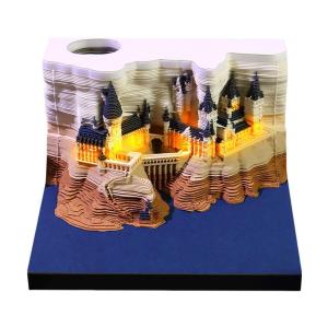 2026 Creative Hogwarts Magic Castle Calendar Sticker With Light 3D Hand-torn Castle Calendar Tear-Away Notepad DIY Craft Gifts