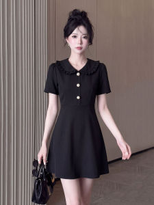 ANFEIQI | Black Summer New Dress French Audrey Style Waist-Shaping A-Line