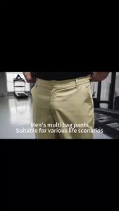 Multi-Pocket Mens Cargo Pants Straight-Legged Trousers for Outdoor and Casual Wear – Durable Sport Long Pants for Men Ideal for Active and Everyday Use