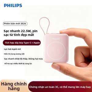 Philips | Pin Sạc Dự Phòng Sạc Nhanh Từ Tính Đạt Chuẩn Máy Bay