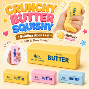 Crunchy Butter Squishy Toy Butter Block Squeeze Toy Soft Sensory Fidget Stress Relief Toy
