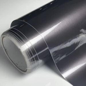 Ultra Glossy Amber Gray Glitter Metallic Vinyl Wrap Film Roll With Air Release Self Adhesive Car Motorcycle DIY Decal Sticke