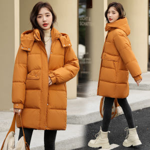 Winter Thickened Korean Style Womens down Cotton Jacket Loose Fit Medium Length Oversize Coat Autumn Winter Outerwear