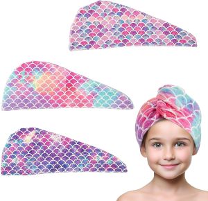 1 Khăn Tắm Sợi Microfiber Mềm Mại Thấm Hút Tốt Hình Vảy Cá Dành Cho Trẻ Em Dùng Để Lau Khô Tóc Trong Phòng Tắm Hoặc Phòng Khách