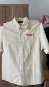 Áo Sơ Mi Tay Ngắn Nam Nữ Kẻ Sọc vải Oxford Form Oversize kẻ sọc Màu Xanh Hồng Đen nhiều màu sắc