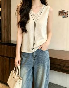 AIYITI | Slim Light Ice Silk Sleeveless V-Neck Shirt