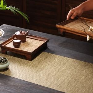 ถาดไม้ บัวหงาย ถาดไม้สาน ถาดเสริฟน้ำ และถาดรองอาหาร มี 2 ขนาดให้เลือก