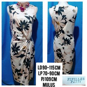 MIDI DRESS GAUN PESTA BODYCON PUTIH(FIFILLES) 300