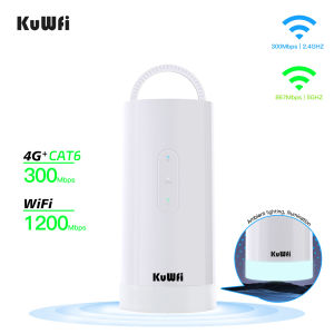 Others | KuWiFi C290 4G+ LTE Mobile WiFi Router - 300Mbps High-Speed 10000mAh 50Hrs Battery 5-Color RGB Lighting, Portable,SIM Slot,