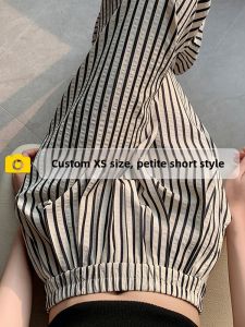 Slimming Striped Cotton Linen Wide Leg Pants