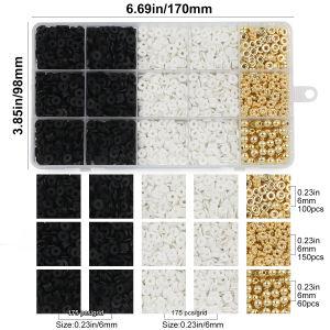 2400pcs/box Polymer Clay Bead Kit White And Black Polymer Clay Beads CCB Loose Beads For DIY Jewelry Making Bracelet Supplies