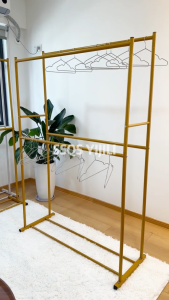 Drying Clothes Rack hangeran Double Rods Clothes Hanger Rack Stainless Bedroom Clothes Drying Rack