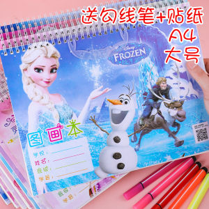 A4 Cartoon Cute Girl Coil Drawing Book Children Blank Drawing Book Primary School Kindergarten Art Drawing Paper Notebook