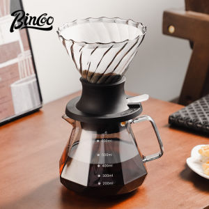 Bincoo Coffee Dripper Set Coffee Maker Smart Cup Hand Coffee Filter Cup Glass Drip Coffee Sharing Pot Home Soaking Filter