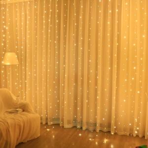 3M x 3M Curtain String Lights 300LED Copper Wire Fairy Light USB Powered Remote Control 8 Modes Waterproof Window Light for Christmas Wedding Bedroom Home Decoration