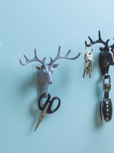 Móc treo đồ dán gắn tường đa năng treo quần áo mũ treo chìa khóa hình đầu nai