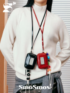 กระเป๋าใส่หูฟังหนังแท้ Mini Key Box Original Design SmoSmos กระเป๋าใส่หูฟังแบบสะพายคอ กระเป๋าใส่เหรียญ กระเป๋าใส่โทรศัพท์มือถือ