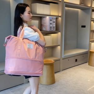 1pc Expandable Adjustable Universal Wheel Travel Bag Business Trip Portable Boarding Duffel Bag Large Capacity Waterproof Shopping Storage Bag