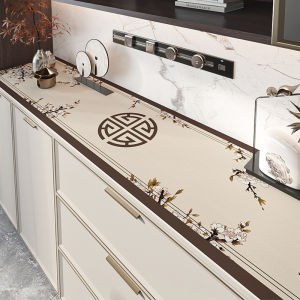 New Chinese Style TV Cabinet Protective Pad Shoe Counter Dirt Resistant Mat Wind Entrance Dining Side Cabinet Wash-Free Tablecloth