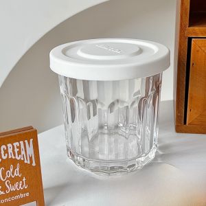 Ins Style Glass Storage Container for Kitchen Refrigerator Fruit Overnight Oats Cup Juice Cold Drink Cup Home Decor Accessories