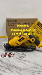 KRISBOW IRDZ10 Original Bor 10MM Electric Drill Mesin Bor Listrik Besi Kayu 10mm 450 Watt IRDZ10