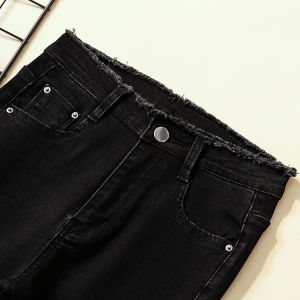 กางเกงยีนส์ทรงขากระบอกหลวมเอวสูงสำหรับผู้หญิงไซส์ใหญ่ ทรงเข้ารูป ปลายขากระดิ่ง กางเกงยีนส์ทรงสลิมฟิตสำหรับฤดูใบไม้ร่วง