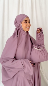 Mukena Terusan Dewasa Katun Polos Jumbo